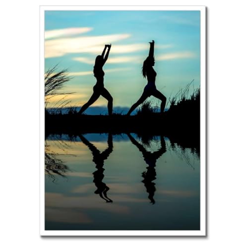 Poster Yoga du matin avec cadre noir 50 x 70 cm pour créer une ambiance relaxante