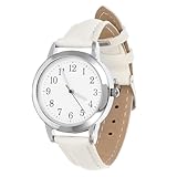 ORFOFE Orologio Donna Cinturino in Pu Pelle Bianco, Semplice ed Elegante, Resistente All'acqua e Comodo da Indossare per Eventi Casual