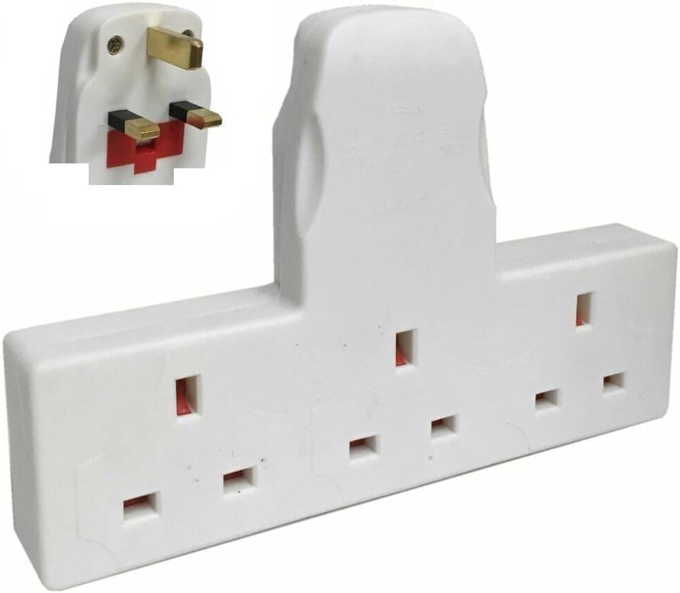 Mr Gadget's Solutions 3 Way Gang Socket Extension Multi Plug In Mains Socket Surge Projected 13Amp