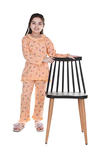 Image of Baby Girls Floral Print Hosiery Cotton Top & Pyjama Set