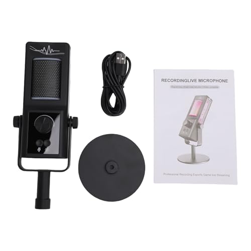YDuupxe Micrófono USB, Condensador Tipo C con Luces RGB, Sonido Claro para Streaming, Juegos, Grabación y Chat de Voz