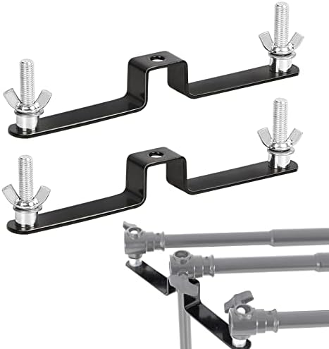 LOMTAP Double Crossbar Mount Backdrop Stand for Parties Triple Mounting Brackets Hardware Set for Photography Wedding Decorations (2 Pack) （CrossBars Not Included, Only Mount）