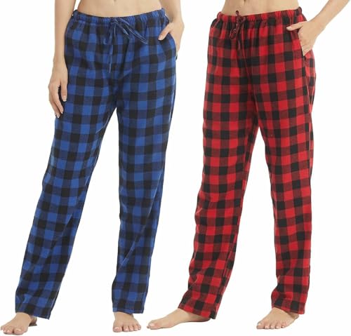 YUSHOW Womens Flannel Pajama Pants Loungewear for Women Plaid Pajama Bottoms Soft Lounge Pj Pants Cotton Sleepwear