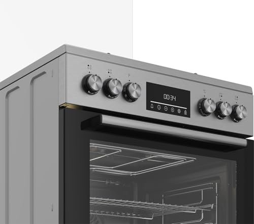 Foto von Beko Standherd mit Gaskochfeld 60cm Edelstahl elektro Backofen Grill Umluft Heißluft 3D Kochen Display freistehend eingestellt auf 20mBar NG/G Umrüstdüsen auf 30/50mBar LPG/G liegen bei