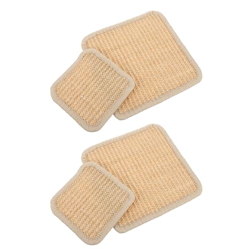 DIKACA Salvamanteles de Sisal Natural Japonés 4 Piezas 13 CM y 20 CM Base Antideslizante Aislante Térmico Resistente al Calor para Ollas y Platos Posavasos Rústicos para Cocina y