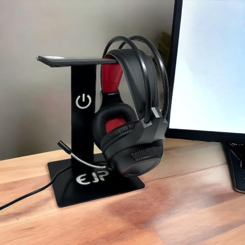 Suporte Headset Gamer Fone Duplo Para Mesa Gamer Headphone Suporte Fone de Ouvido Preto