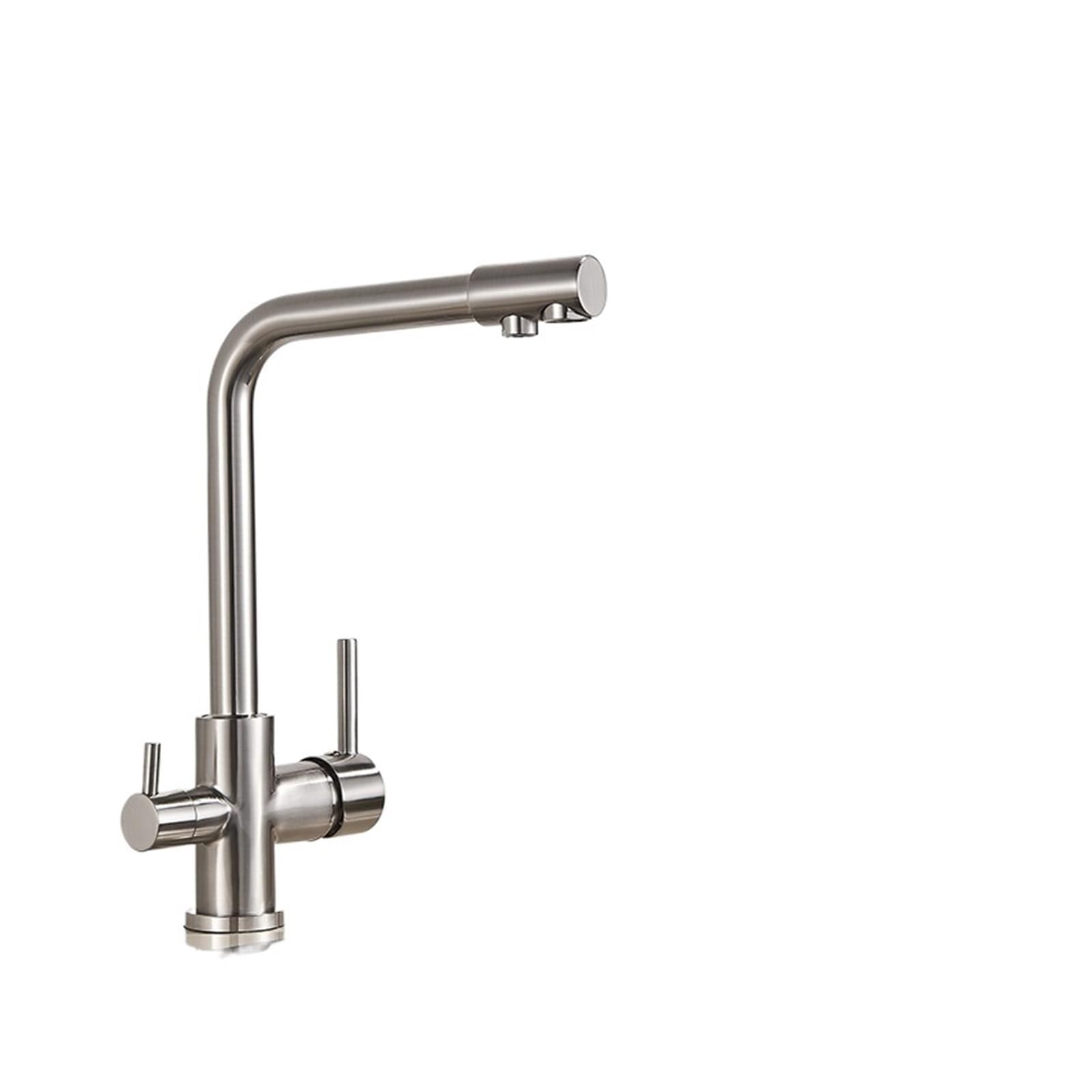 BHFPFZA Stainless Steel Kitchen Sink Faucet - Swivel Mixer Tap with Single Lever Plated h Ideal for Bathroom & Kitchen Includes Fittings for Easy Installat