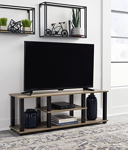 Signature Design By Ashley Waylowe Modern Compact Tv Stand For Tvs Up To 55 Inches, Light Brown #TOP1