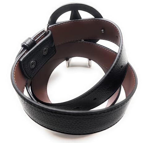 Antique Silver Star Belt Buckle with Black Vegan Leather Belt4