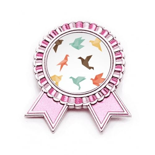 Broche oiseau coloré origami rose, un cadeau en métal idéal pour elle
