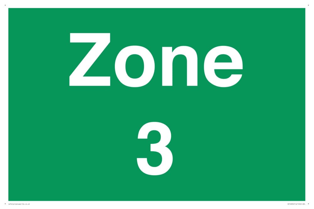Zone 3 Sign - 600x400mm - A2L