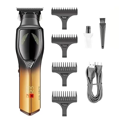 DAXXIN Hair Cutting Tool, USB Charging Hair Clipper Professional Cordless Electric Men's Shaving Gradient Intelligent Digital Push Trimmer(187yellow)