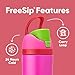 Owala Kids FreeSip Insulated Stainless Steel Water Bottle with Straw, BPA-Free Sports Water Bottle, Great for Travel, 16 oz, All the Berries