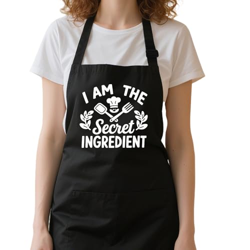 Funny Cooking Aprons for Women with Pockets Cute, Womens Apron for Chef Baking, Personalized Kitchen Gifts for Mom Baker Birthday Christmas mother's day Thanksgiving