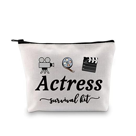 Kit di sopravvivenza per attrice, regalo per attrice, teatro, recitazione, sacchetto con cerniera, divertente borsa per il trucco per studenti di teatro, Kit di sopravvivenza attrice borsa eu, M, Per