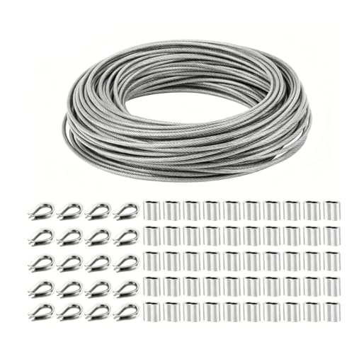Cable de acero inoxidable 304 de 30m Zunate con accesorios para toldo 6
