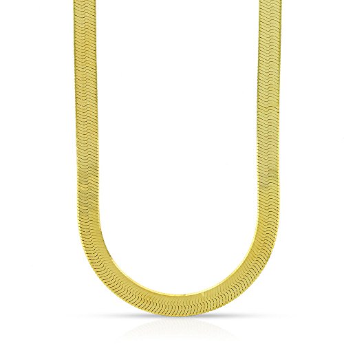 bling culture 3mm 4mm 6mm 8mm 10mm12mm Gold herringbone Chain,made in USA,30x thicker gold 24,30inch (30, gold 10mm)