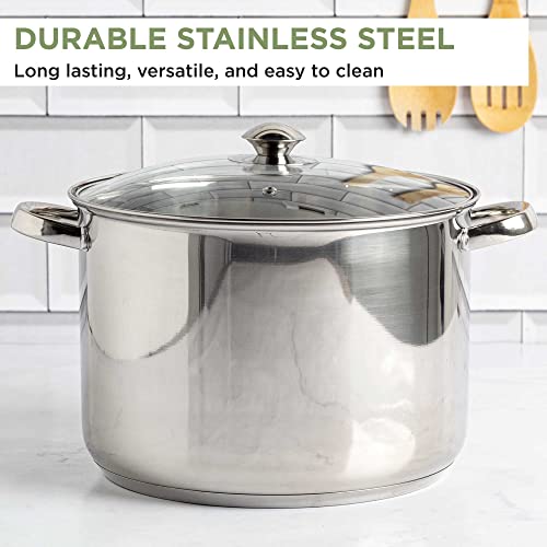 Ecolution ESTL-4512 Stainless Steel Stock Pot With Encapsulated Bottom Matching Tempered Glass Steam Vented Lids thumb #4