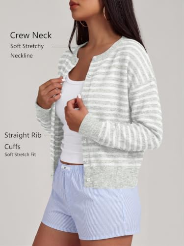 Image of Trendy Queen Cropped Cardigan Sweaters for Women Fall Fashion Clothes 2026 | Lightweight Knit Button-Down, Y2K Open-Front Layering Piece for Fall, Spring & Office Wear