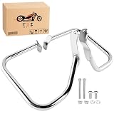 TDZ MOTO Chrome Saddlebag Guard Support Rail for Harley Heritage Softail Classic FLST FLSTC EFI FLSTCI FXSTB FXSTS 2000-2017