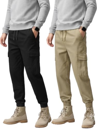 Image of Leriya Fashion Men's Cargo Pants | 6 Pocket Cotton Cargo Joggers for Men | Loose Fit Stylish Pant with Pockets | Casual Baggy Trousers & Streetwear Lower