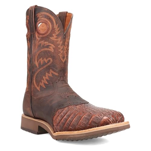 Image of Dan Post Boots Mens Egan Embroidered Pull On Square Toe Dress Boots Mid Calf - Black, Brown