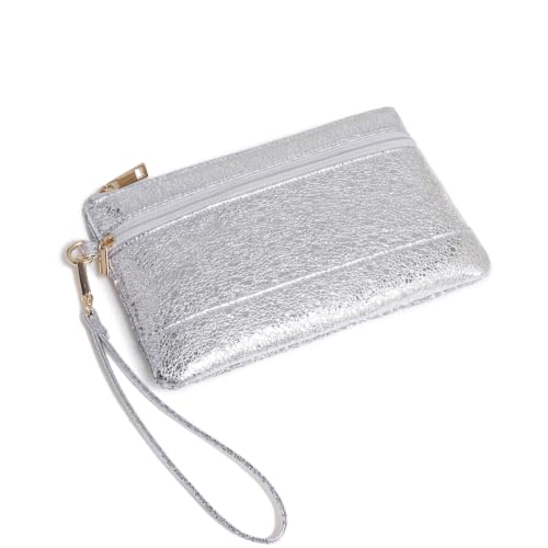 Image of Sparkling Glitter Evening Clutch Silver Bride Purse for Wedding Bling Clutch Handbag for Party