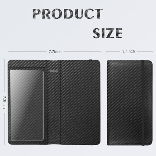 Image of Printed Checkbook Cover, RFID Blocking Checkbook, Stylish, Lightweight, Slim Durable, Multi-Functional Checkbook Holder for Personal and Business Checks (Black Carbon)