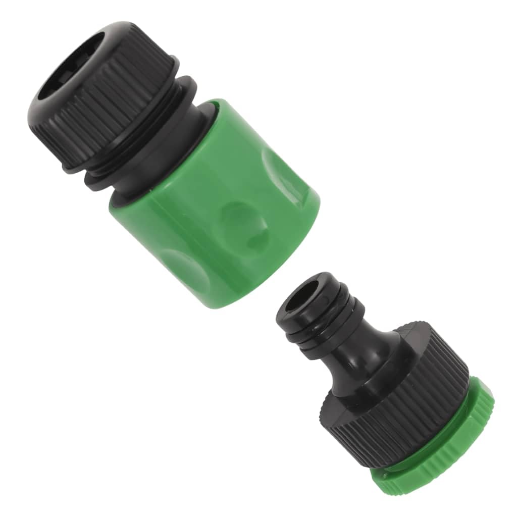 vidaXL Gartenschlauch, Wasserschlauch mit Armaturen-Set, Flexibel Schlauch mit Sprühdüse Schnellkupplung, Bewässerungsschlauch, Grün 0,75" 50m PVC