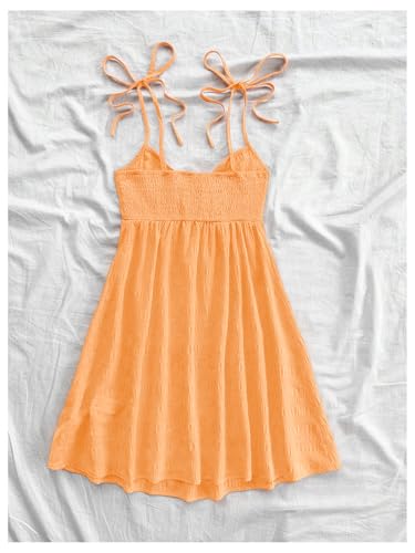 Image of SOLY HUX Women's Summer Cami Sun Dress A Line Tie Shoulder Y2k Cute Casual Short Mini Beach Babydoll Dresses
