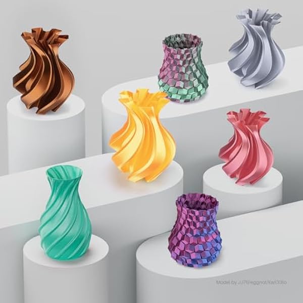 ELEGOO Шелковый PLA-филамент 1,75 мм, двухцветный (черный и красный), 1 кг, глянцевый, точность размеров 3D +/- 0,05 мм, для 3D-печати, подходит для большинства принтеров
