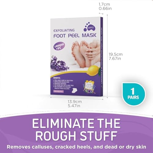 Vivue Foot Peel Mask for Women & Men, Peeling & Exfoliating Foot Mask for Dry Cracked Feet, Removes Dead Skin (Lavender) - Image 9 thumbnail