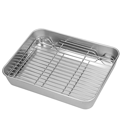 Plat de cuisson en acier inoxydable avec grille pour éviter les aliments gras et collés