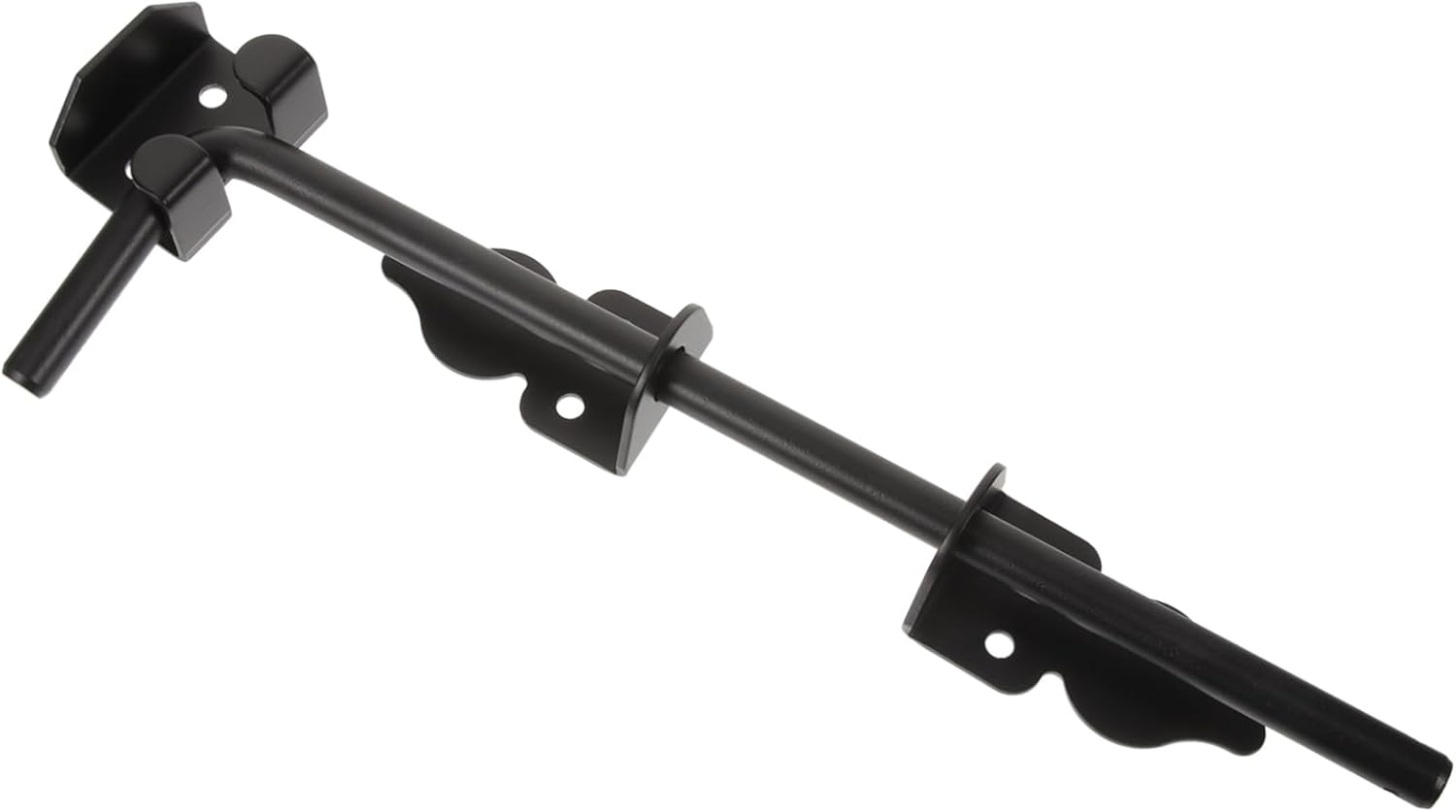 12-Inch Heavy Duty Solid Cane Bolt Floor Latch for Wood Fences and Barn Doors Black Coated Sturdy Construction for Secure Locking