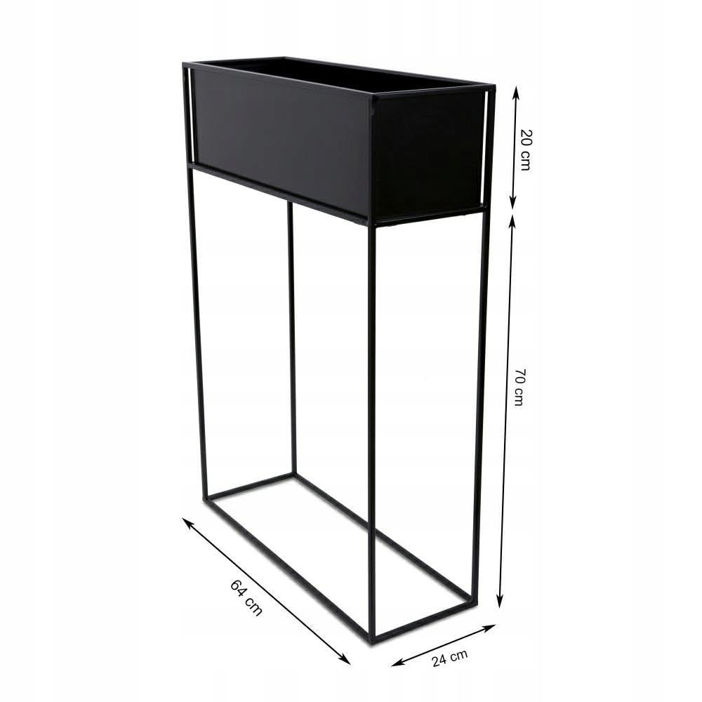 Kwietnik stojący skrzynia czarna 90 cm LOFT