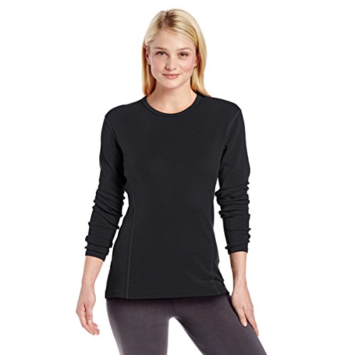 Minus33 Women's Ossipee Midweight Crew Top - 100% Merino Wool - Long Sleeve Thermal Base Layer - No Itch Renewable Fabric - Black - X-Large #TOP7