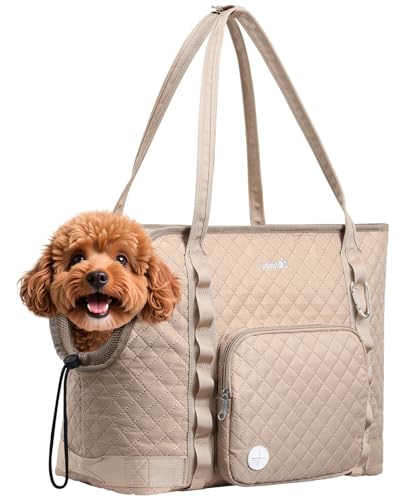 Pecute Bolsa de Transporte para Perros pequeños43*20 * 35cm,Bolsa de Transporte para Perros y Gatos Cómodo y Duradero Bolso de Hombro para Mascotas Ideal para Salidas al Veterinario