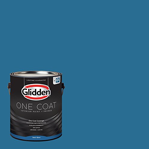 Glidden Interior Paint + Primer: Teal/Aqua Interior Paint /Blue Oasis, One Coat, Semi-Gloss