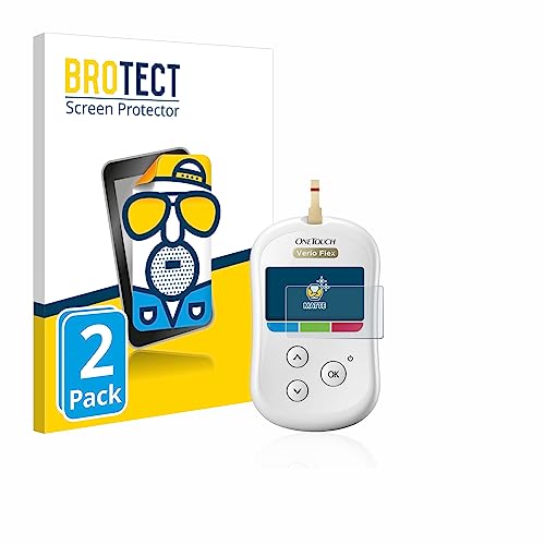 BROTECT Protetor de ecrã anti-reflexos para LifeScan OneTouch Verio Flex (2 unidades), filme fosco anti-impressões