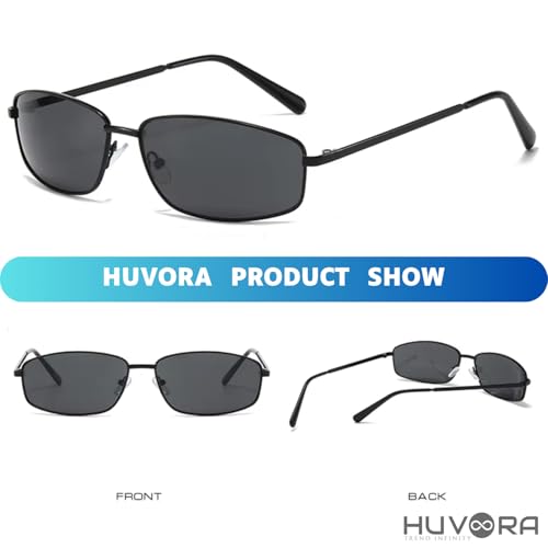 Image of Old Money UV400 Protected Rectangle Sunglasses for Men Stylish - Narrow Wrap Rectangular Metal Frame Retro Goggles with UV Protection for Driving Riding Beach - Branded Shades