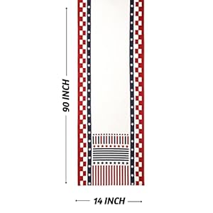 Folkulture Fourth of July Table Runner - 90 Inches Long, Red, White and Blue Folkulture Fourth of July Table Runner 90 Inches Long Red White and Blue