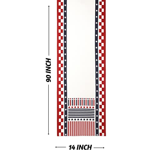 Folkulture-Fourth-of-July-Table-Runner-90-Inches-Long-Red-White-and-Blue Folkulture Fourth of July Table Runner 90 Inches Long Red White and Blue