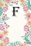  Letra F: Cuaderno con monograma inicial para mujer en blanco/forrado, Bloc de notas, Diario o diario, ... Proyectos y nombramientos