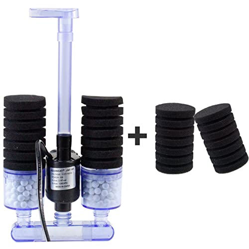Aquaneat Electric Power Sponge Filter, Aquarium Sponge Filter With Pump, Electric Filter With 2 Extra Sponge #TOP13