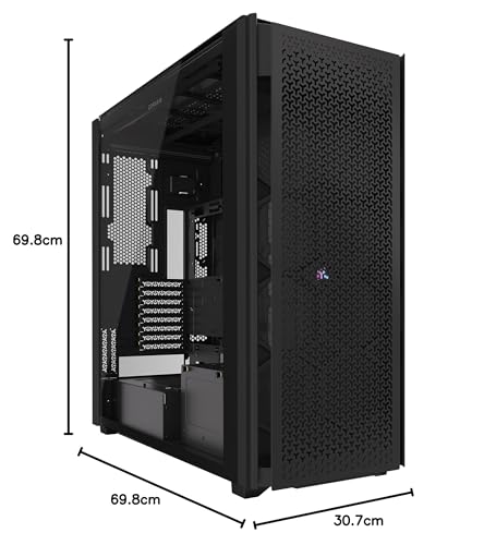 CORSAIR 9000D RGB Airflow Boîter PC Super-Tour – Intérieur Vaste – Système de Support pour Ventilateur InfiniRail™ – Pas de Ventilateurs Inclus – Hub de Système iCUE Link Inclus – Noir