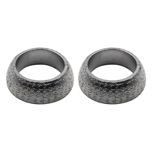 Image of 2 PCS Exhaust Pipe Gasket, ID 65 mm Muffler Exhaust Manifold Flange Ring Gasket, High Temperature Resistant Anti-leakage Modified Conical Sealing Gasket, for Most Cars (Silver)