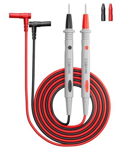 1000V/10A Multimeter Test Leads, Dual Color Soft Silicone Probes with Pointed Tips, Universal Measurement Cable Compatible with Digital Multimeters and Electronic Test Instruments