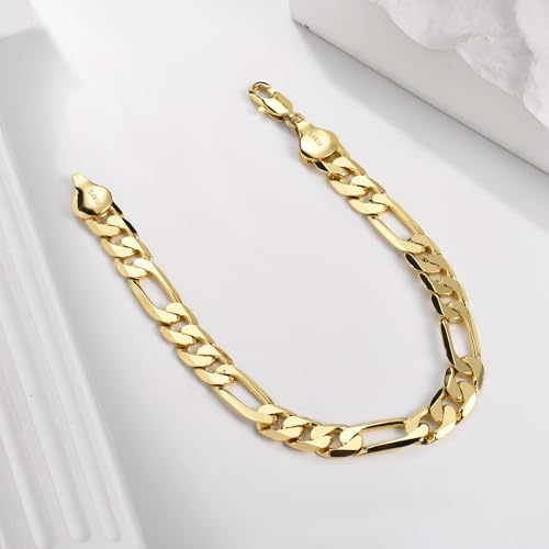 Pulsera Figaro de 7mm en Oro 14K para Mujer y Hombre miniatura 6