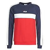 Fila Sweatshirt für Herren 687986 Sasson Crew Sweater Blau - Rot - Weiß, Mehrfarbig XS