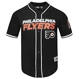 Pro Standard Mens NHL Philadelphia Flyers MESH Button Down MESH TOP Black L